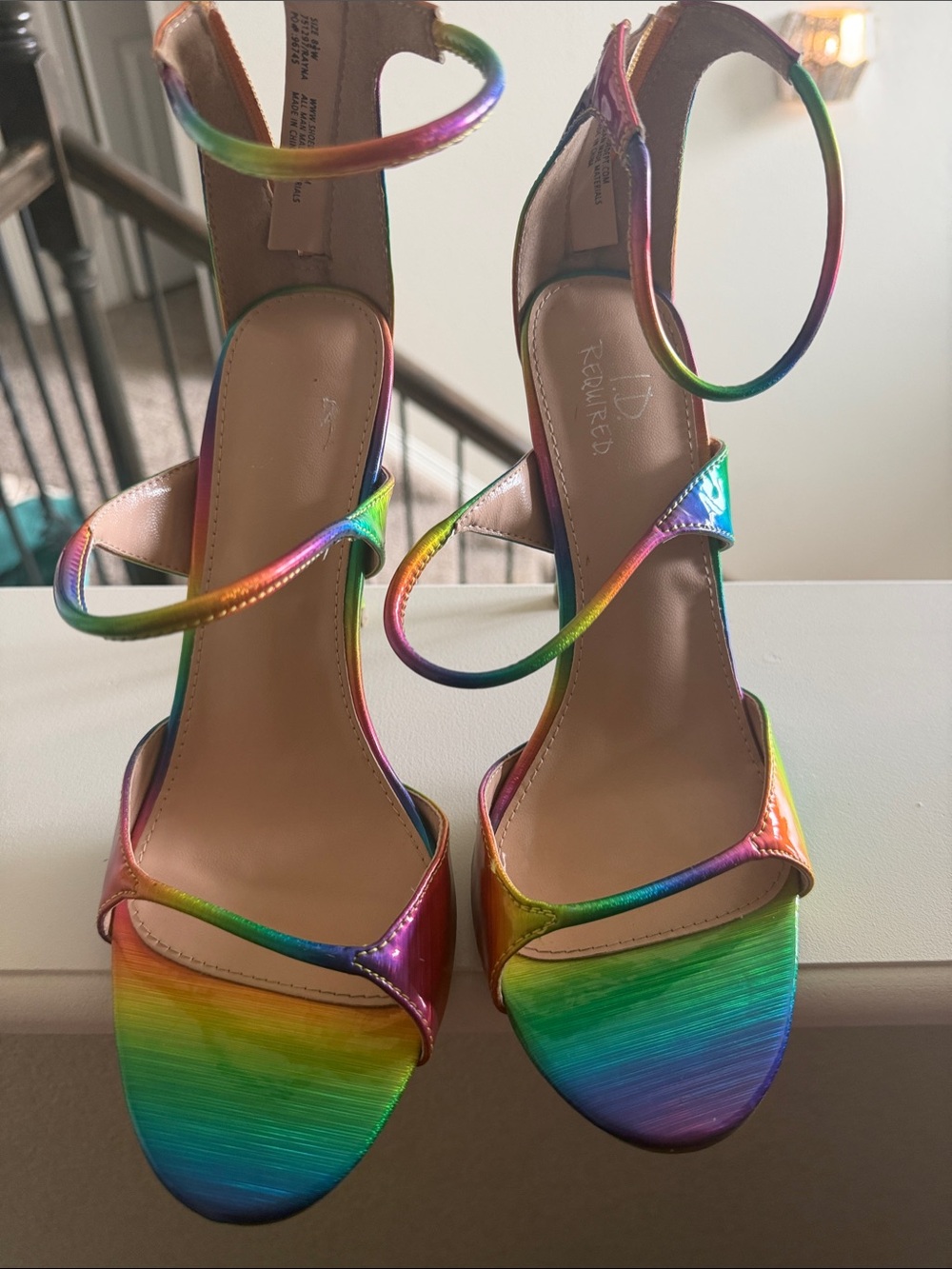 Rainbow Strappy High Heel Sandals by I.D Required
